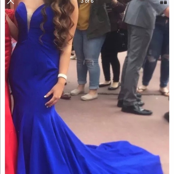 Royal blue long dress - Picture 3 of 5